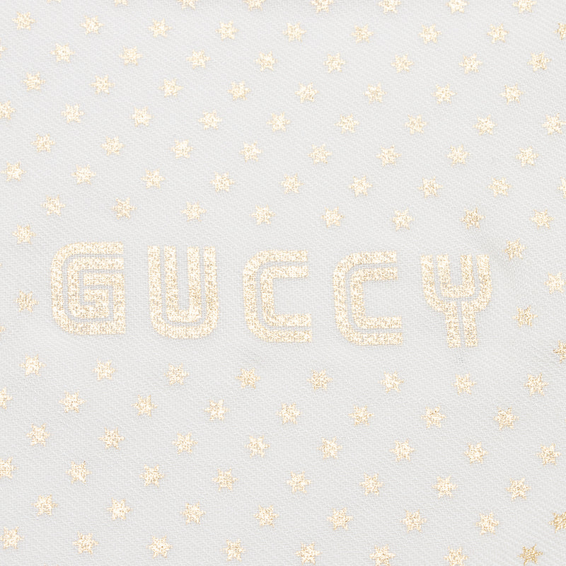Gucci Modal Silk Cashmere Star Print Guccy Scarf (SHF-15620)