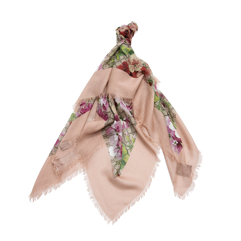 Gucci Modal Silk GG Blooms 140cm Shawl (SHF-23882)