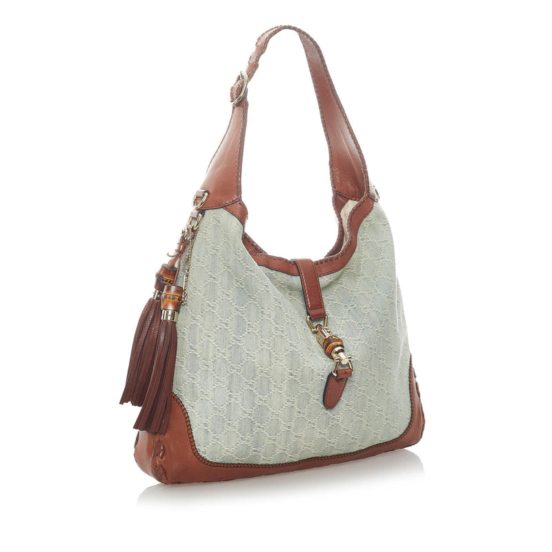 Gucci New Jackie Denim Tassel Shoulder Bag (SHG-32043)