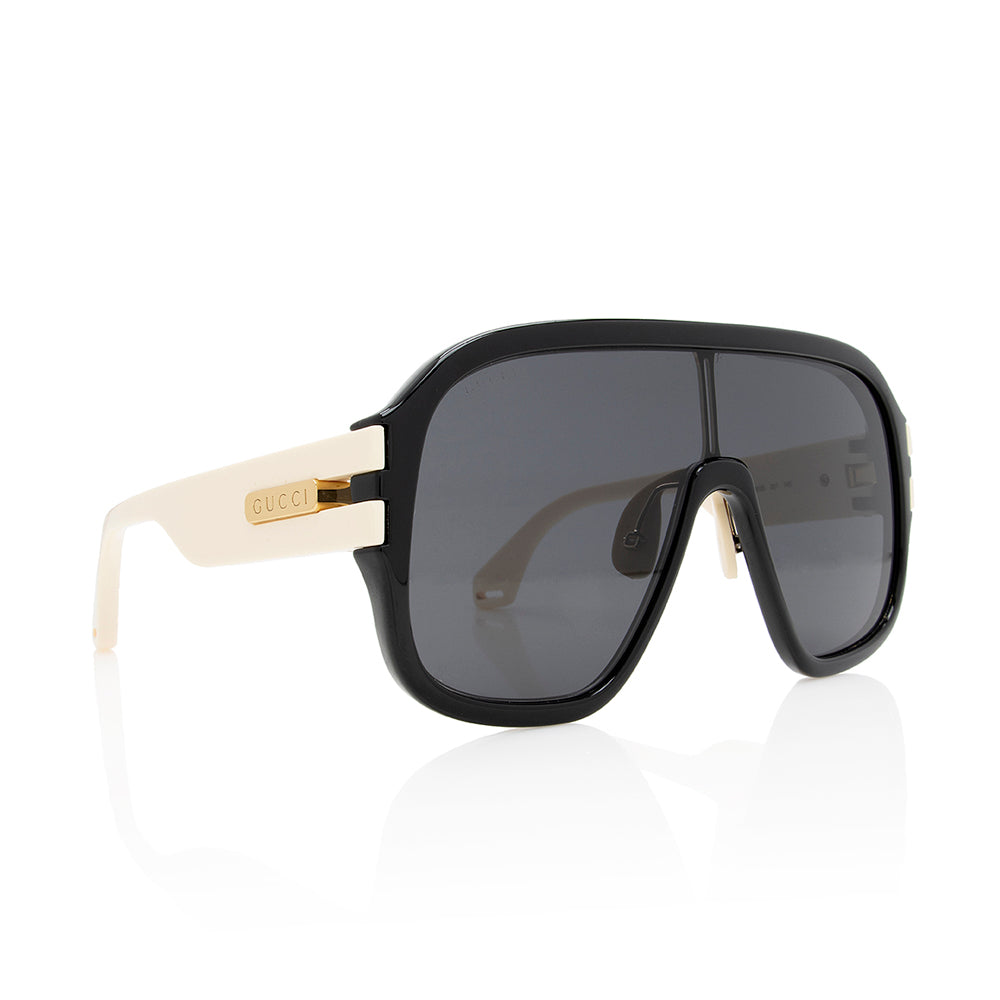 Gucci Oversized Shield Sunglasses (SHF-19601)