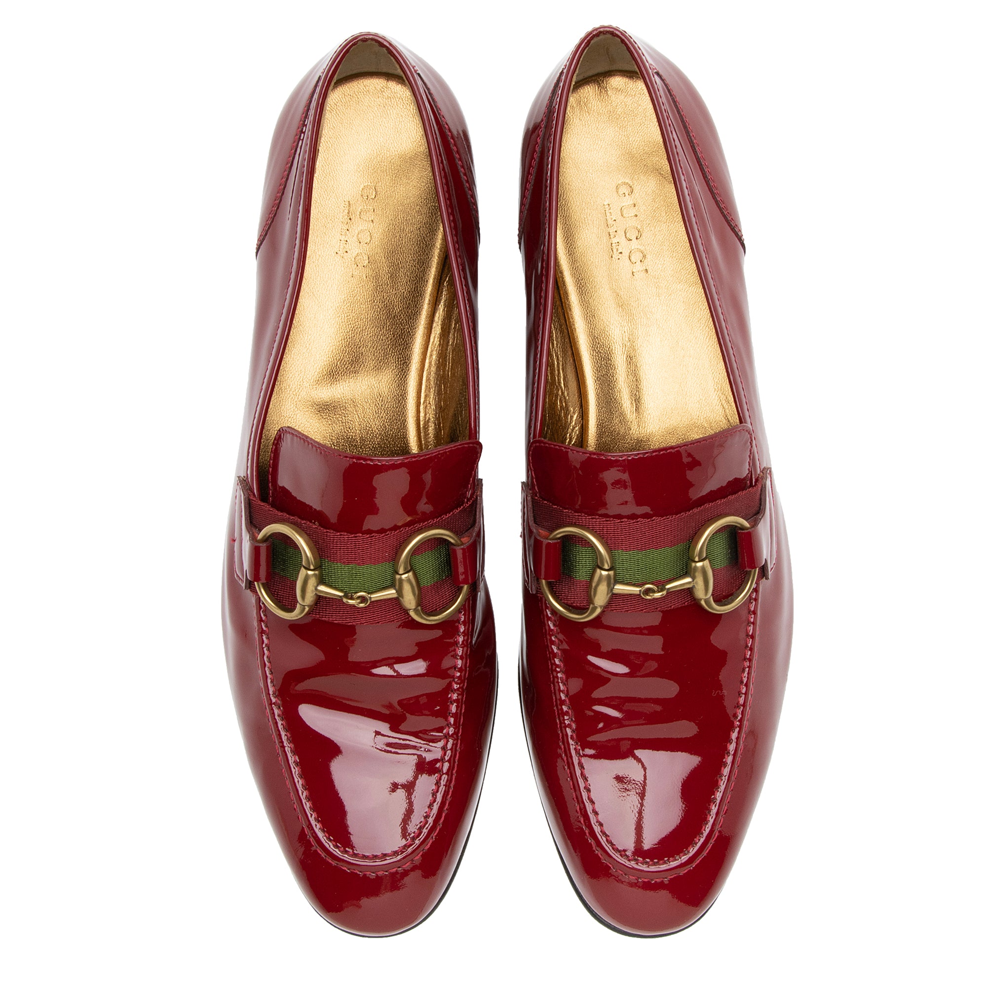 Gucci Patent Leather Web Horsebit Loafers - Size 9 / 39 (SHF-kRA5Y8)