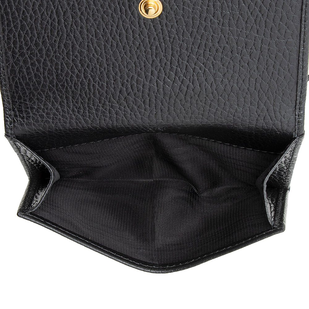 Gucci Pebbled Leather GG Marmont French Flap Wallet (SHF-22143)