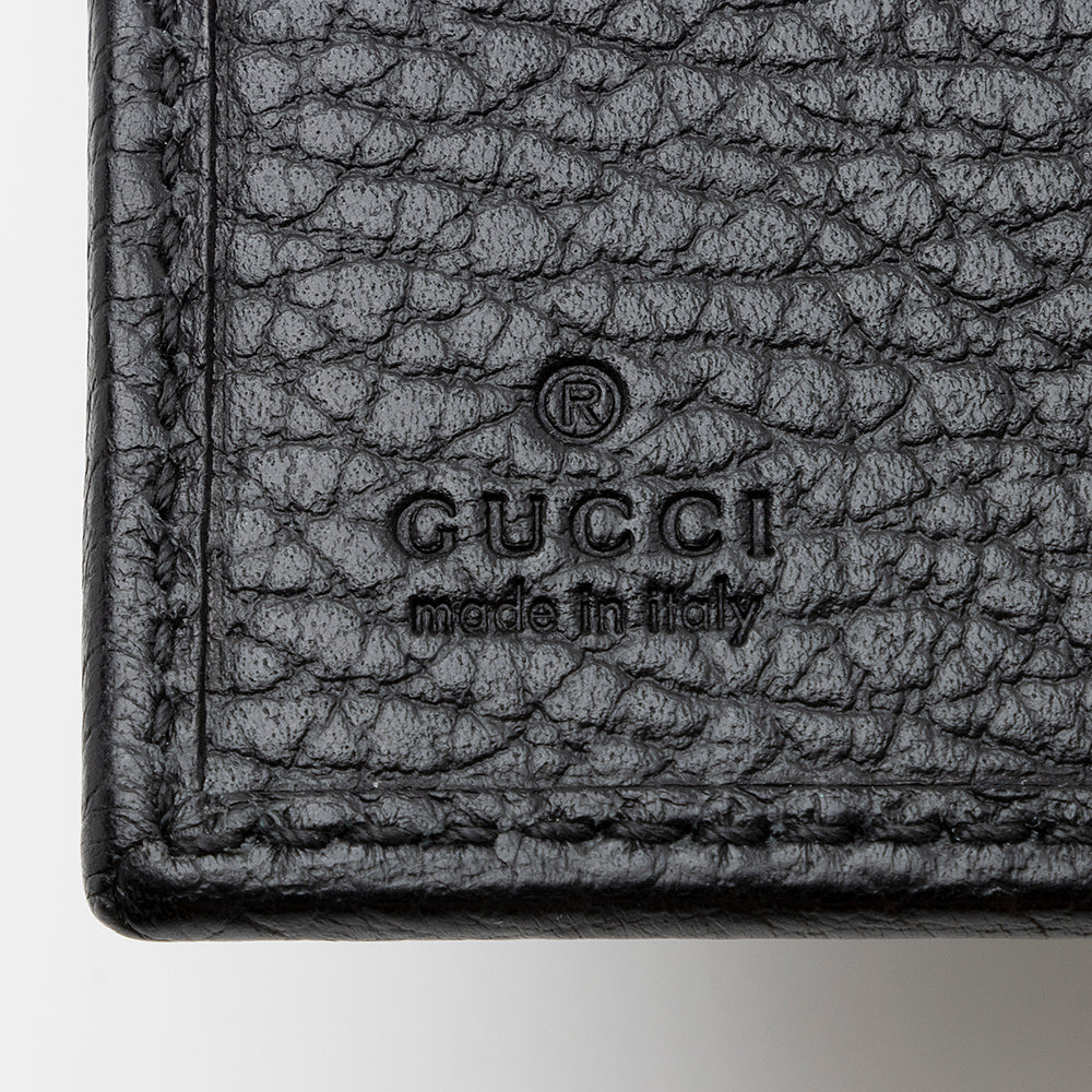 Gucci Pebbled Leather GG Marmont French Flap Wallet (SHF-22143)
