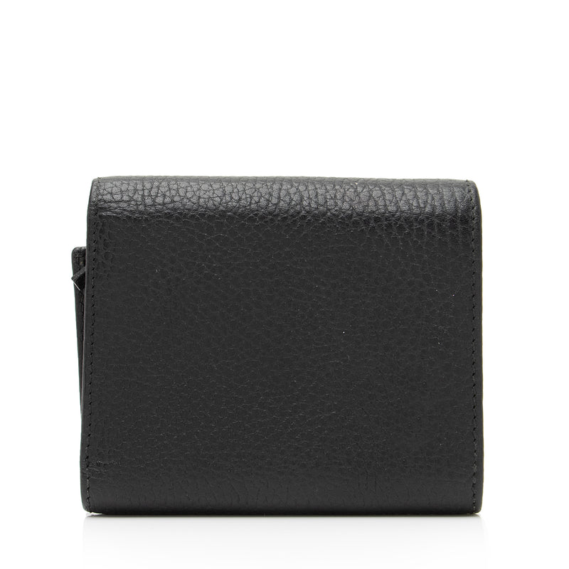 Gucci Pebbled Leather GG Marmont Small Tri-Fold Wallet (SHF-23499)