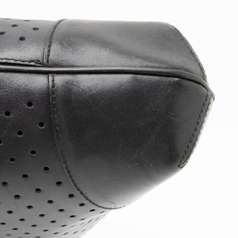 Gucci Perforated Leather Interlocking G Reins Satchel (SHF-23526)