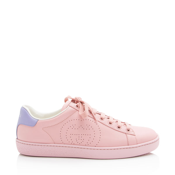 Gucci Perforated Leather Interlocking GG Ace Sneakers - Size 6.5 / 36.5 (SHF-23325)
