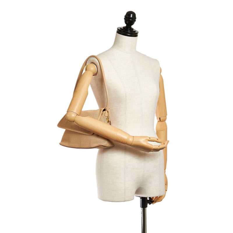 Prada Perforated Shoulder bag lock and keys