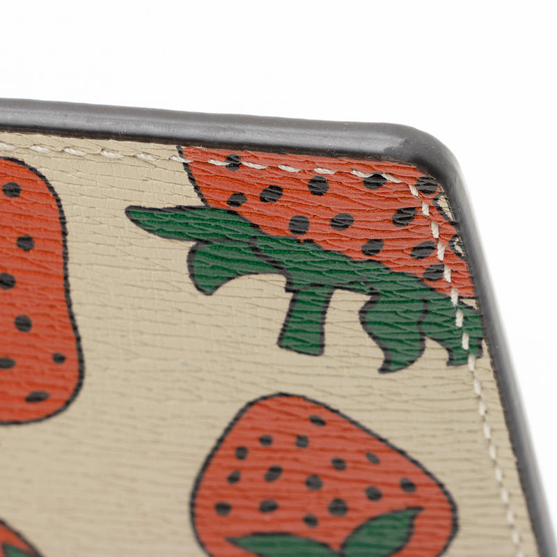 Gucci Printed Leather Strawberry Zumi Pouch (SHF-22217)