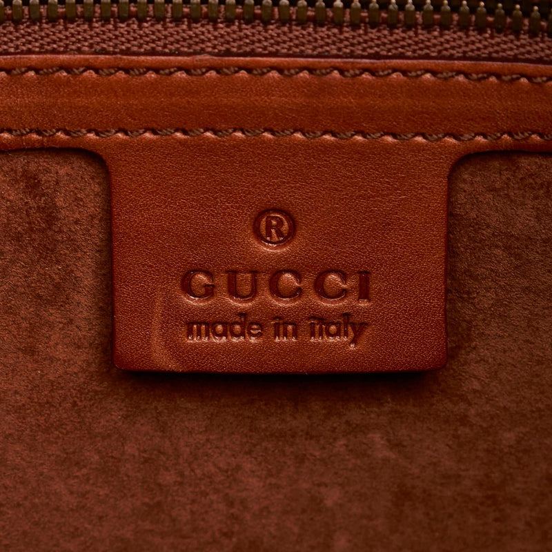 Gucci Reins Leather Hobo Shoulder Bag Red