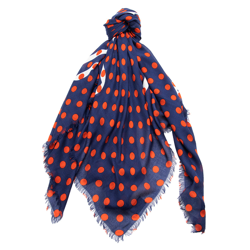 Gucci Silk Modal Vintage Logo Polka Dot 140cm Shawl (SHF-20645)