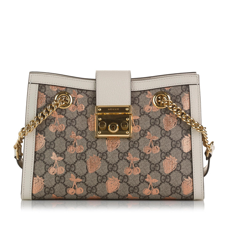 Gucci Small GG Supreme Berry Padlock Tote (SHG-pt4iss) – LuxeDH