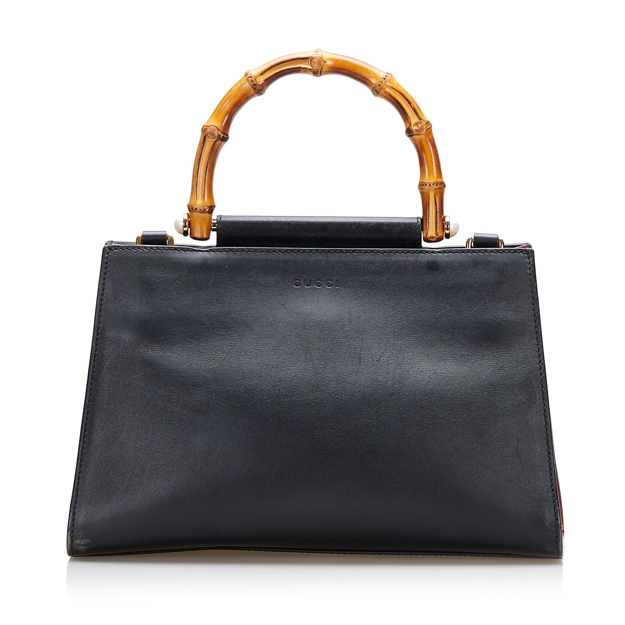 Gucci Small Nymphaea Bamboo Satchel (SHG-36983)