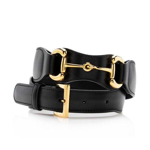 Gucci Smooth Leather Horsebit Belt - Size 30 / 75 (SHF-14990)