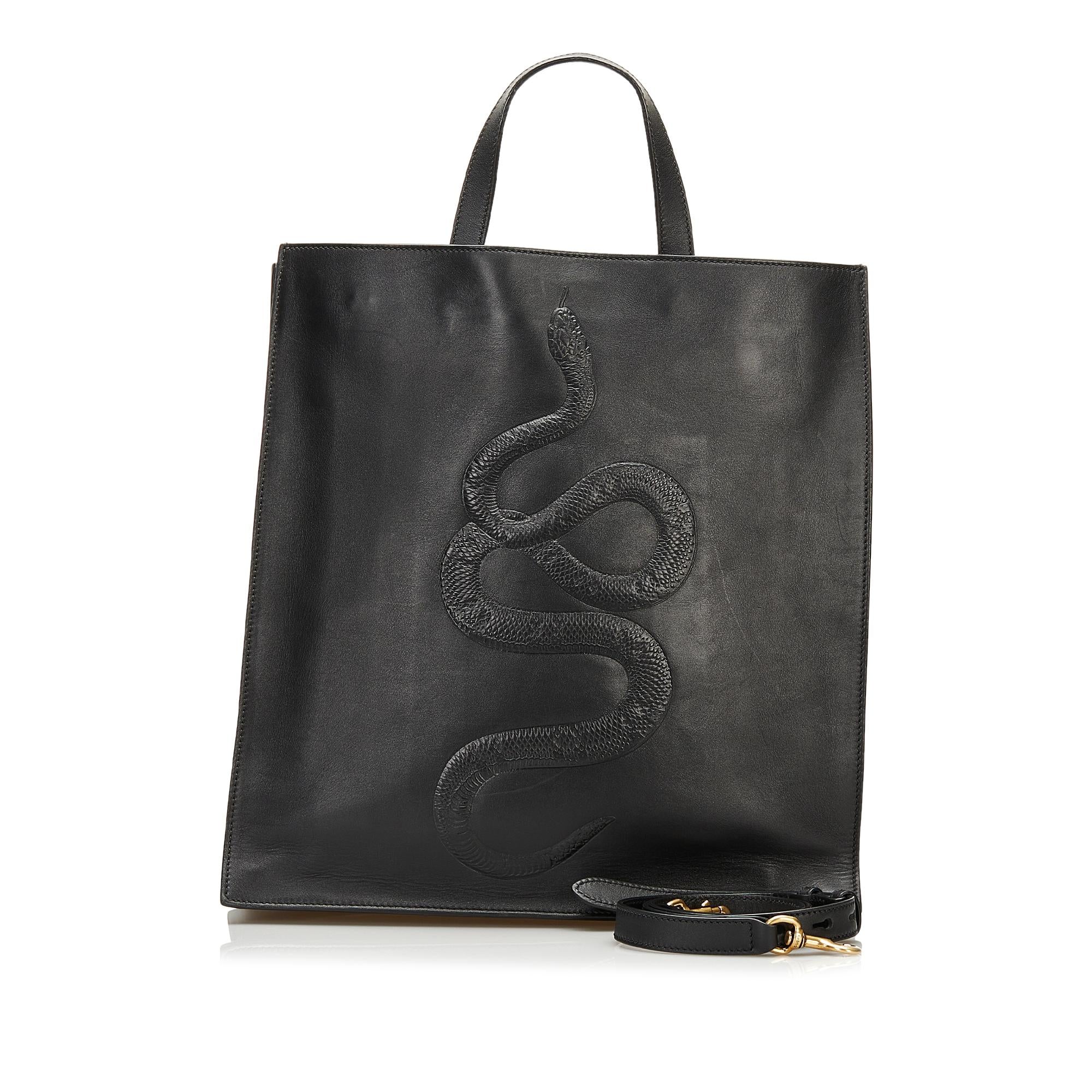 Gucci Snake Embossed Leather Bag (SHG-35956)
