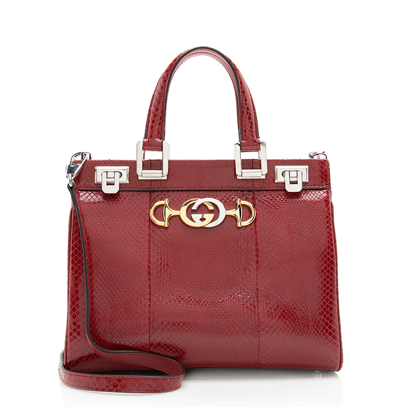 Gucci Snakeskin Zumi Small Top Handle Bag (SHF-17817)