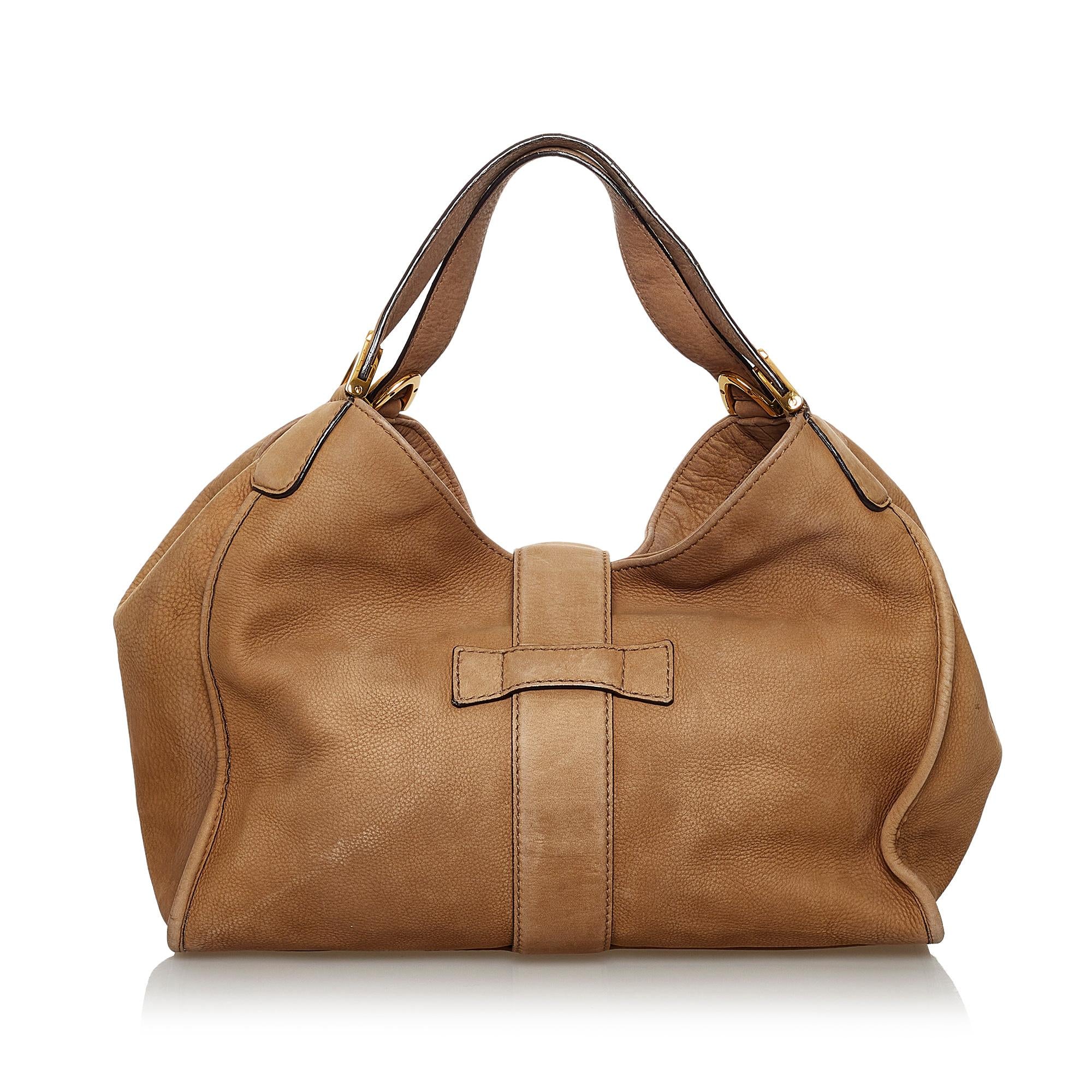 Gucci Soft Stirrup Nubuck Leather Shoulder Bag (SHG-30343)