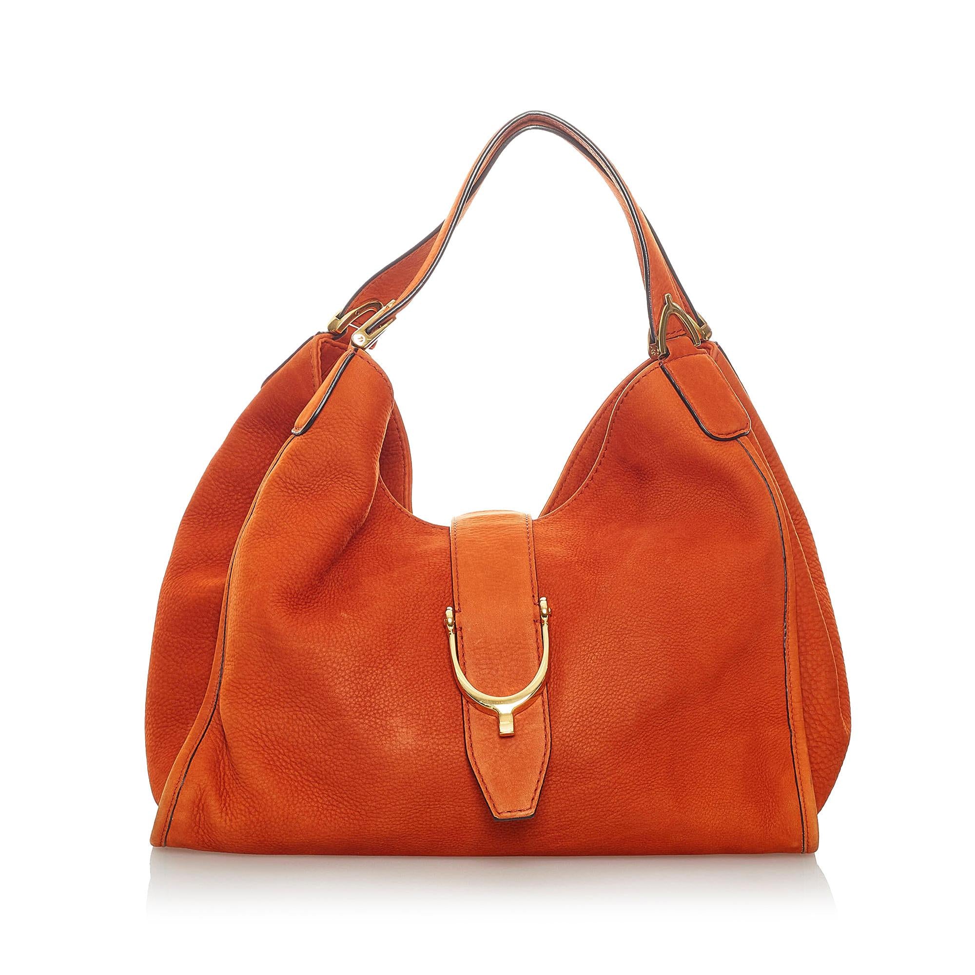 Gucci Soft Stirrup Nubuck Leather Tote Bag (SHG-32597)