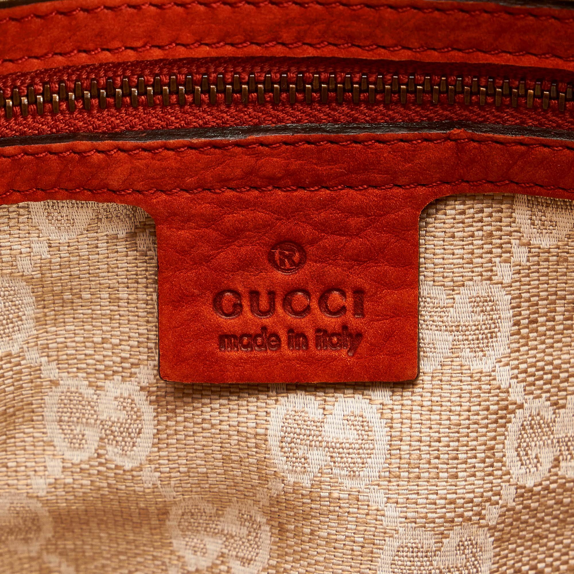 Gucci Soft Stirrup Nubuck Leather Tote Bag (SHG-32597)