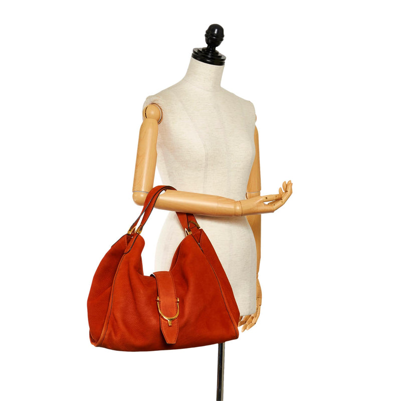 Gucci Soft Stirrup Nubuck Leather Tote Bag (SHG-32597)