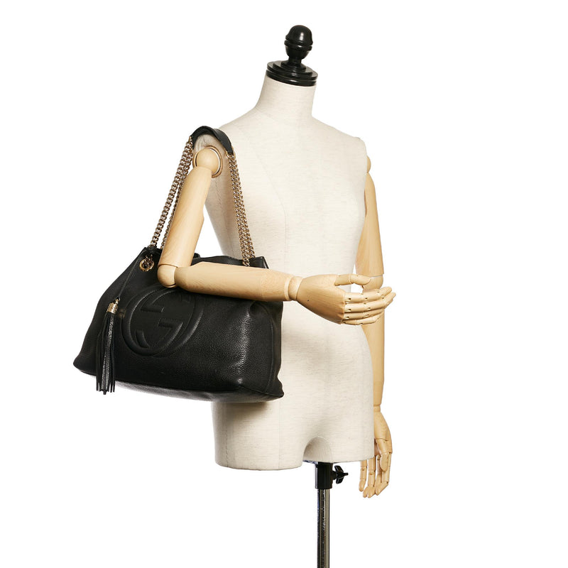 Gucci Soho Chain Leather Tote Bag (SHG-29321)