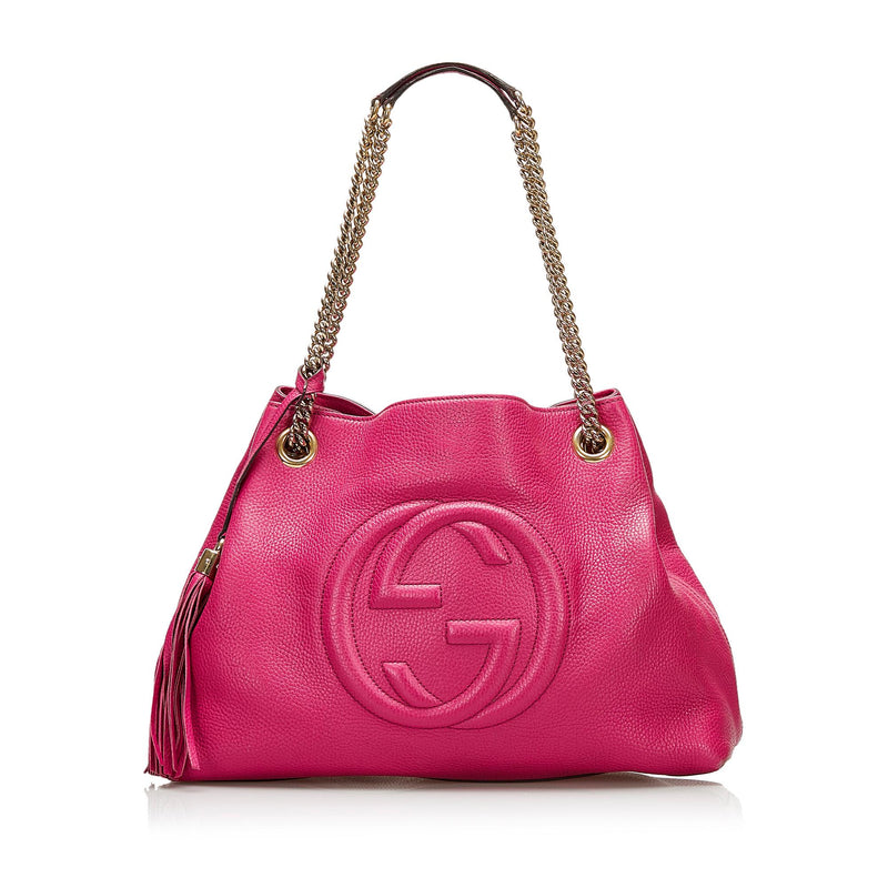 Gucci Soho Chain Leather Tote Bag (SHG-35942)