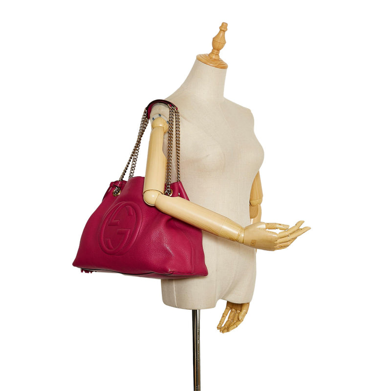 Gucci Soho Chain Leather Tote Bag (SHG-35942)