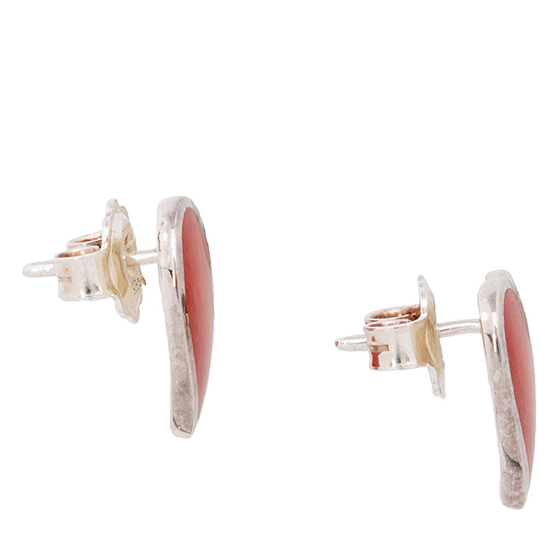 Gucci Sterling Silver Enamel Heart Earrings (SHF-20641)