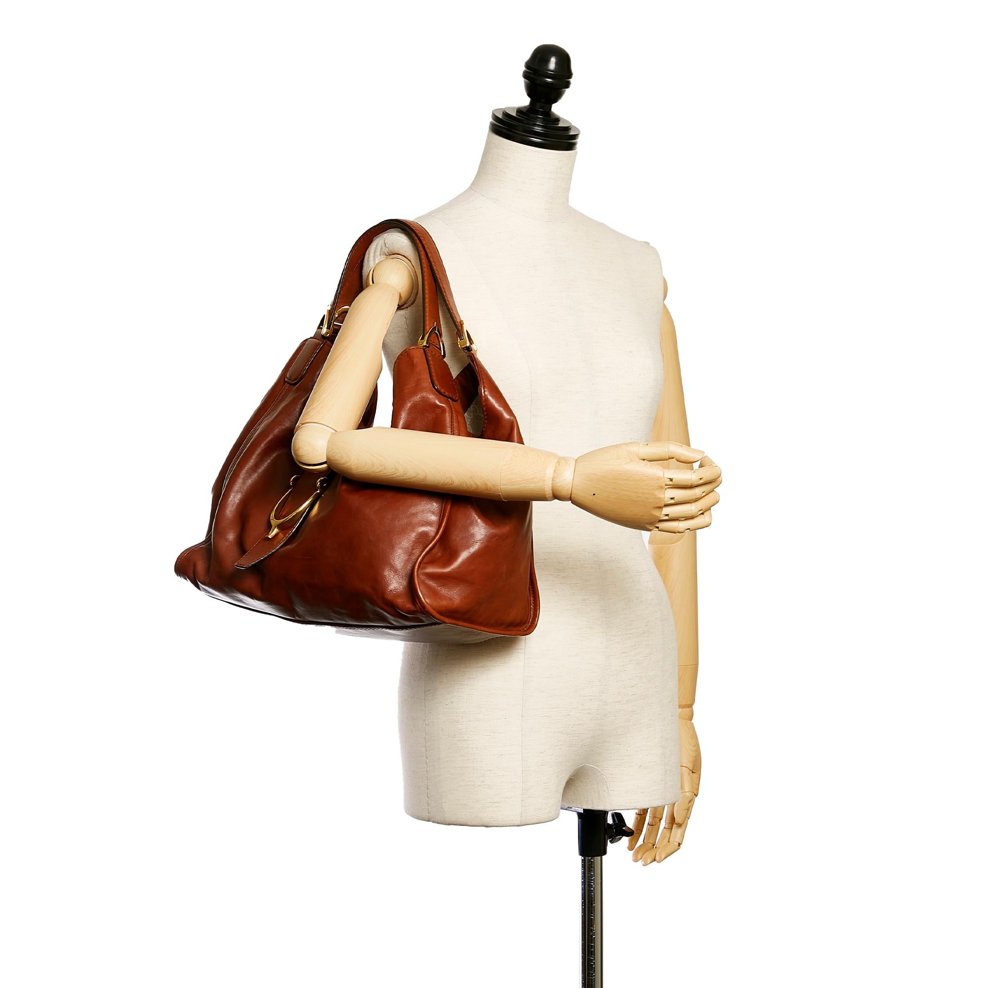 Gucci Stirrup Leather Shoulder Bag (SHG-29528)