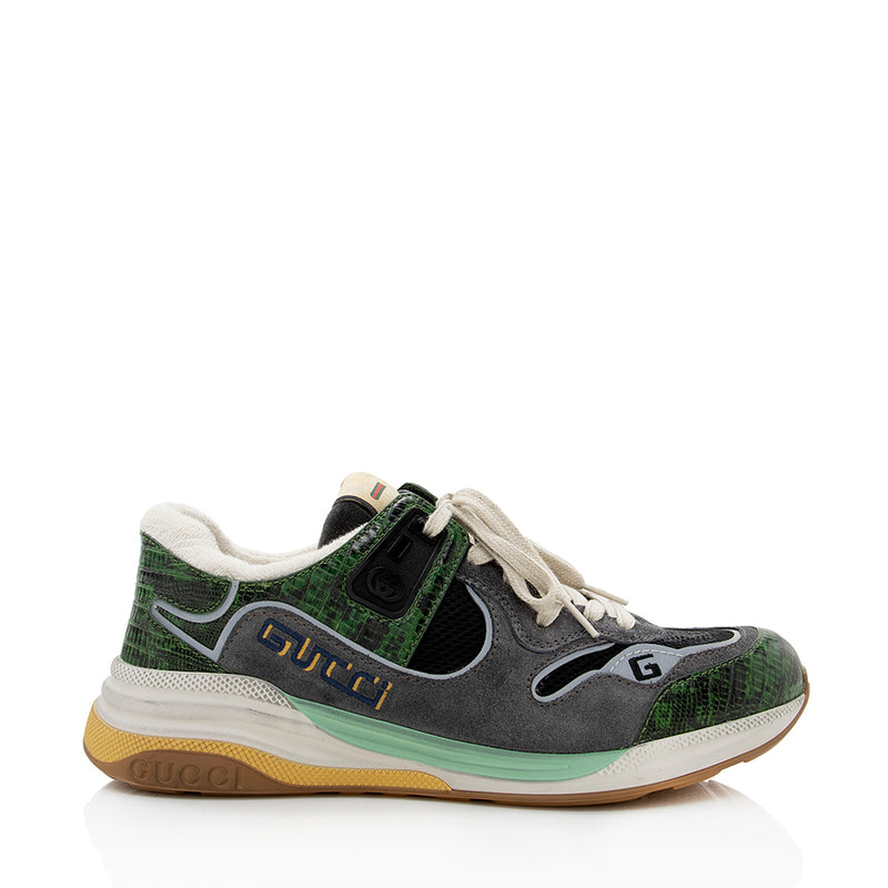 Gucci Suede Calfskin Tejus Printed Ultrapace Sneakers - Mens Size 7.5 / 37.5 (SHF-17943)