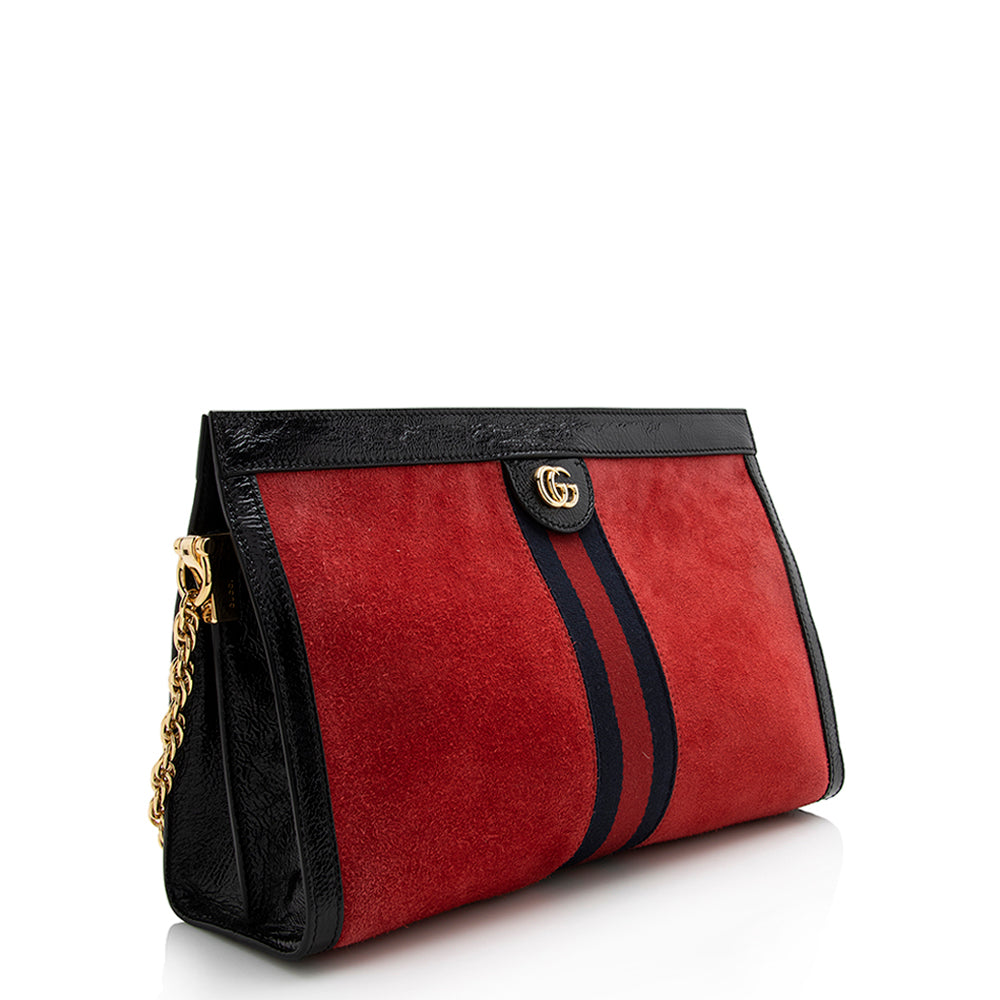 Gucci Suede Ophidia Medium Shoulder Bag (SHF-22049)