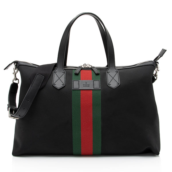 Gucci Techno Canvas Web Travel Duffle Bag (SHF-23259)