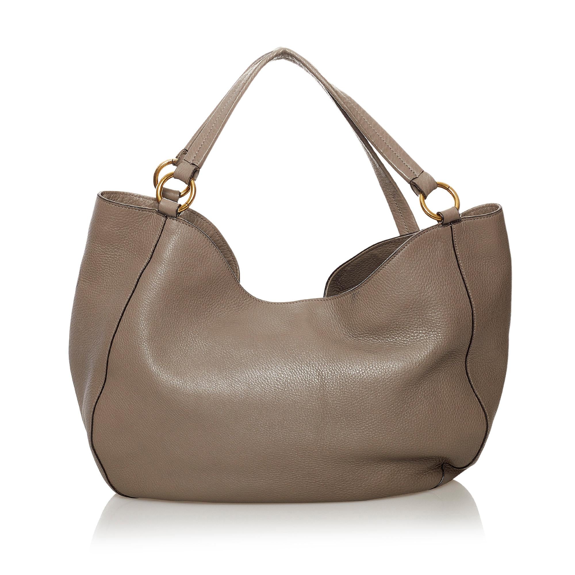 Gucci Twill Leather Tote Bag (SHG-32764)