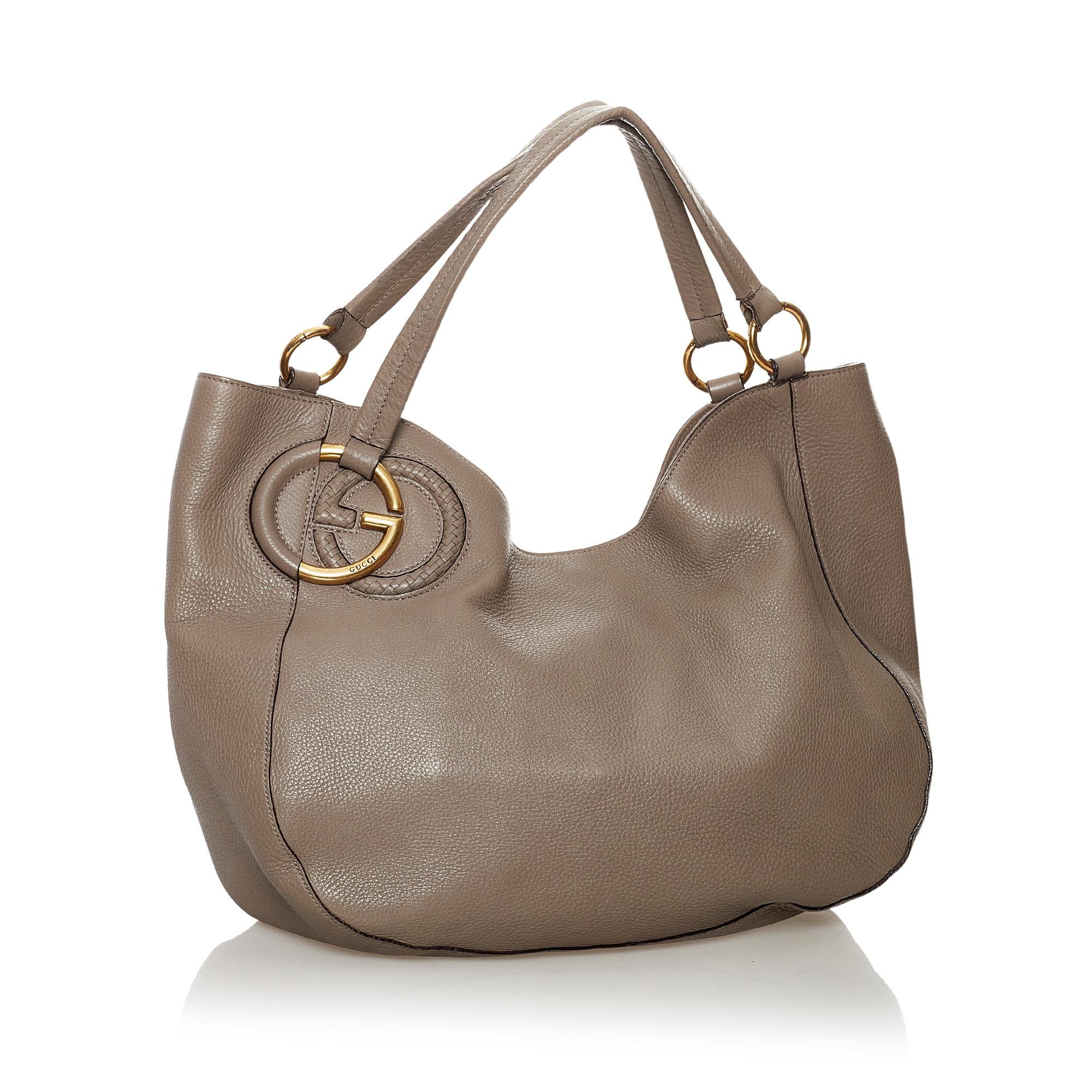 Gucci Twill Leather Tote Bag (SHG-32764)