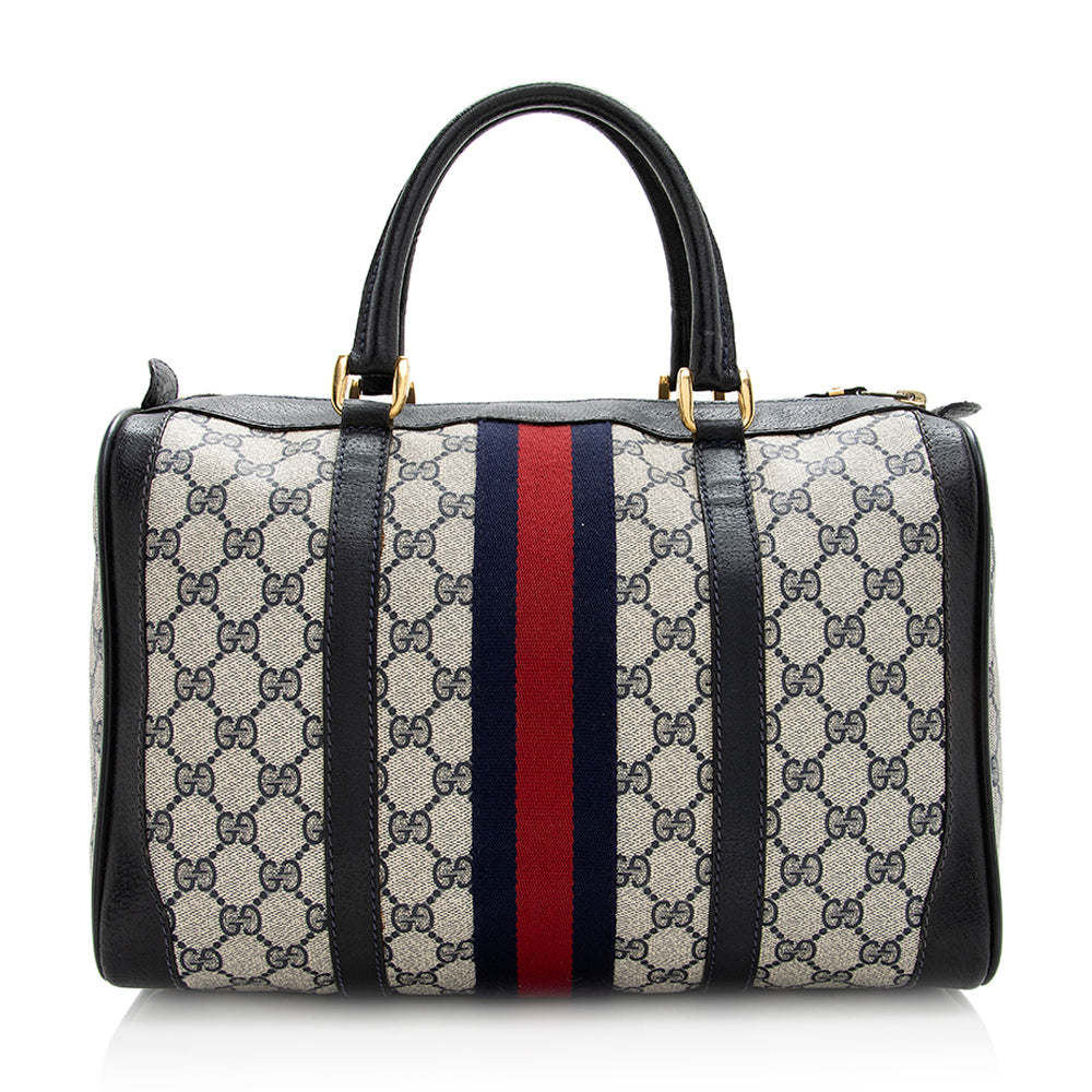 Gucci Vintage GG Plus Web Boston Satchel (SHF-20508)