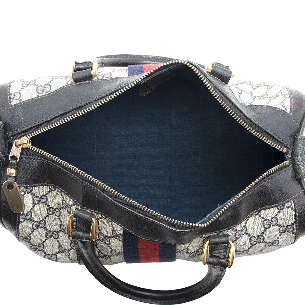 Gucci Vintage GG Plus Web Boston Satchel (SHF-20508)