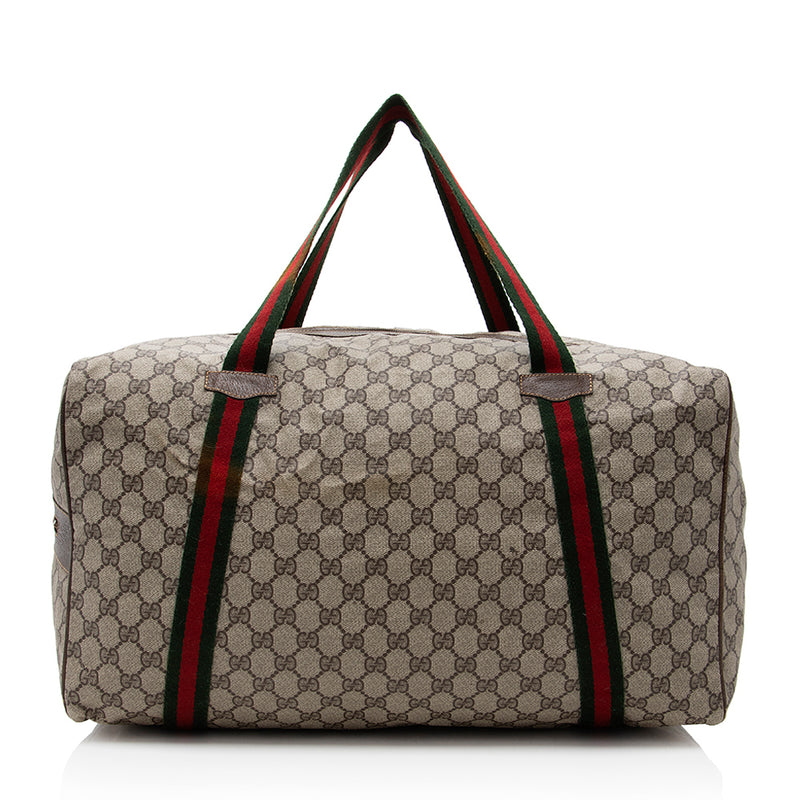 Gucci Vintage GG Plus Web Duffel Bag (SHF-18688)