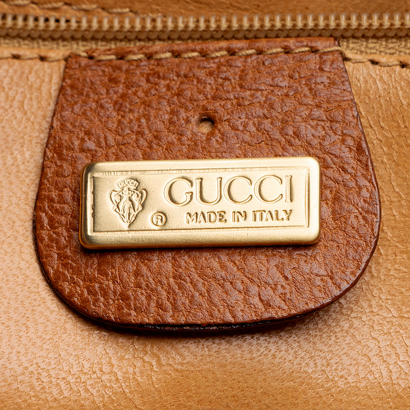 Gucci Vintage Leather Push Lock Satchel - FINAL SALE (SHF-19014)