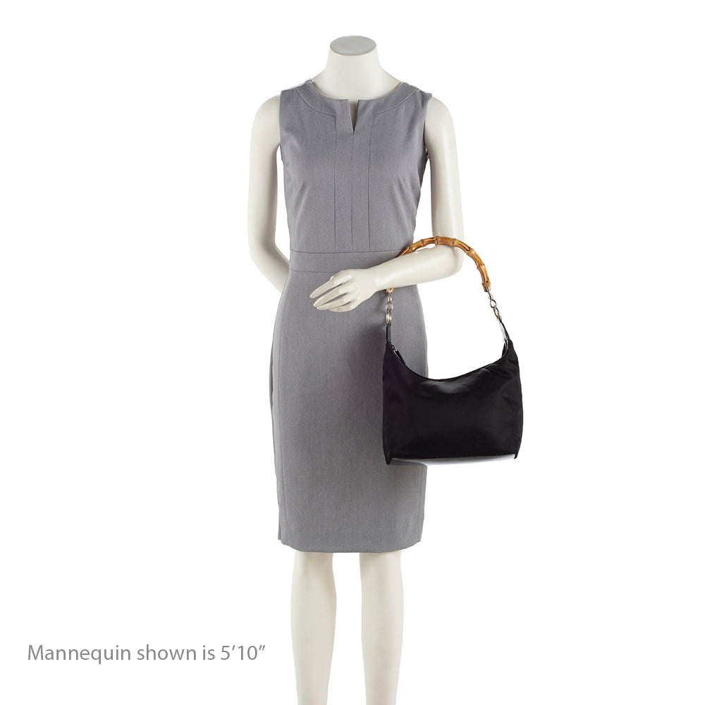 Gucci Vintage Nylon Bamboo Shoulder Bag (SHF-18169)