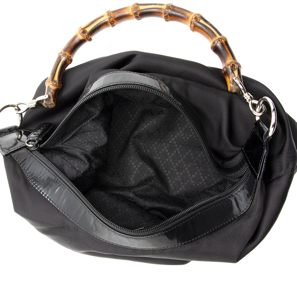 Gucci Vintage Nylon Bamboo Hobo (SHF-20445)
