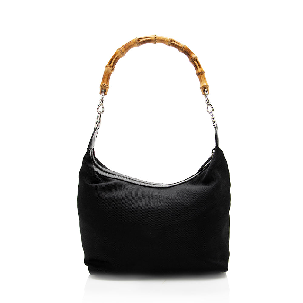 Gucci Vintage Nylon Bamboo Shoulder Bag (SHF-18169)
