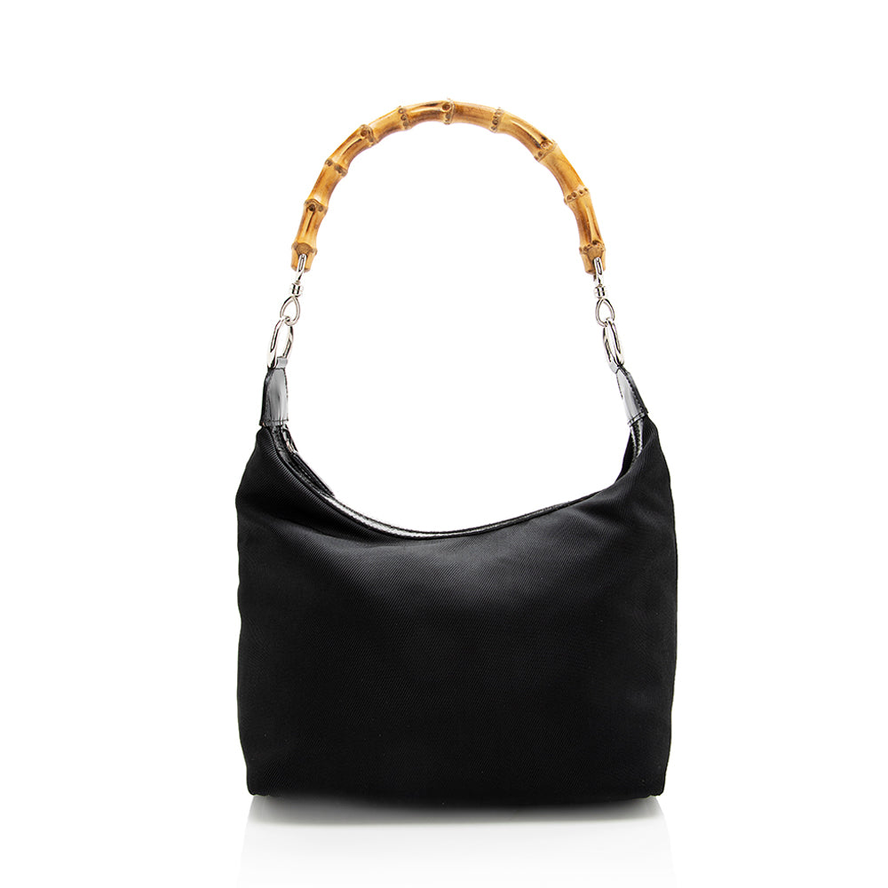 Gucci Vintage Nylon Bamboo Shoulder Bag (SHF-18169)