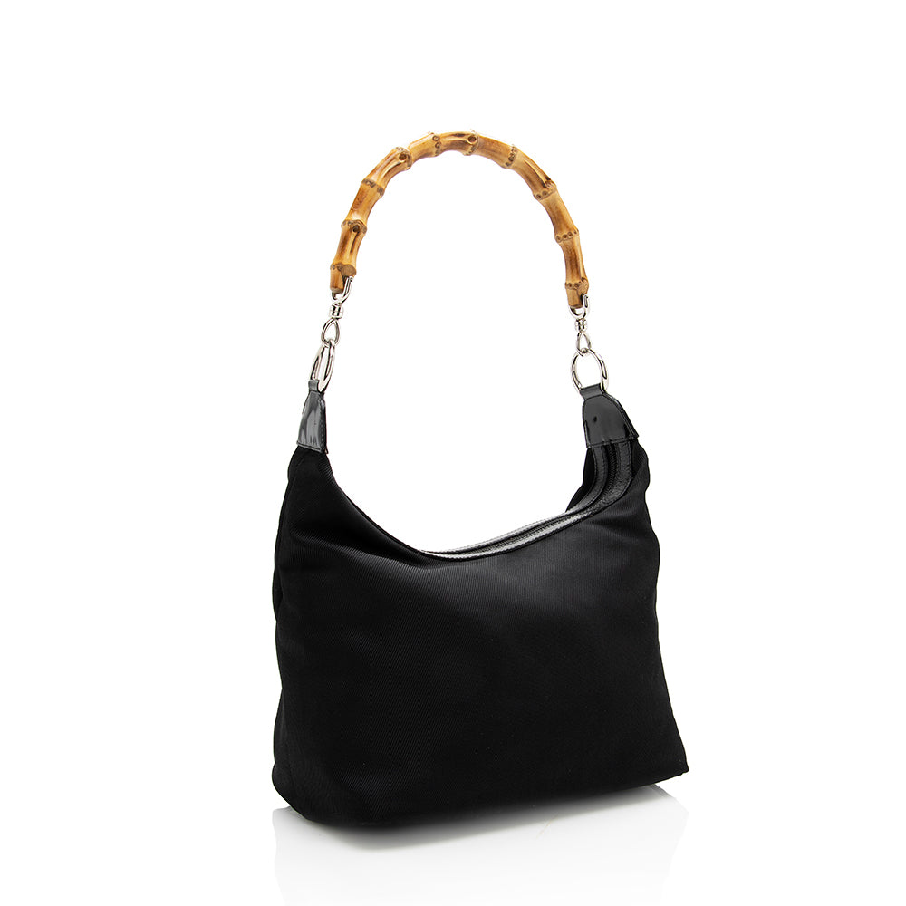 Gucci Vintage Nylon Bamboo Shoulder Bag (SHF-18169)