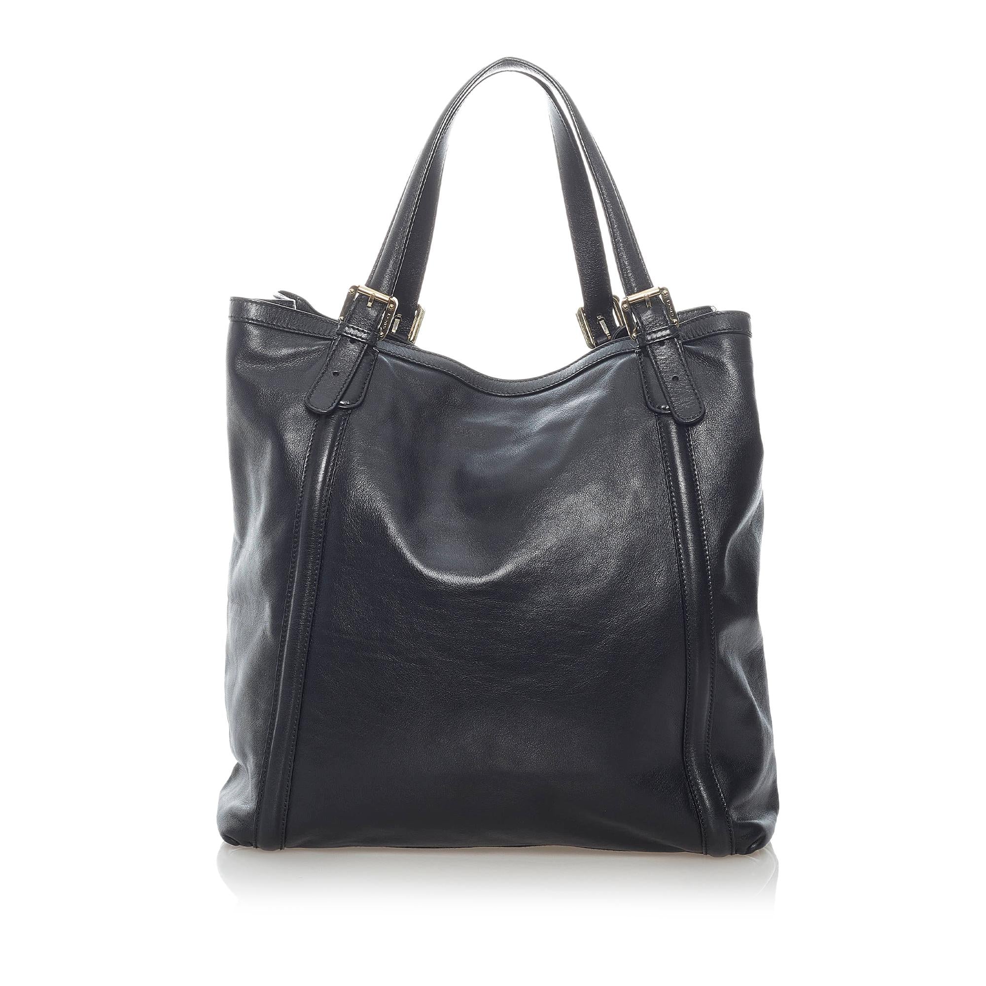 Gucci Web Britt Leather Tote Bag (SHG-31475)