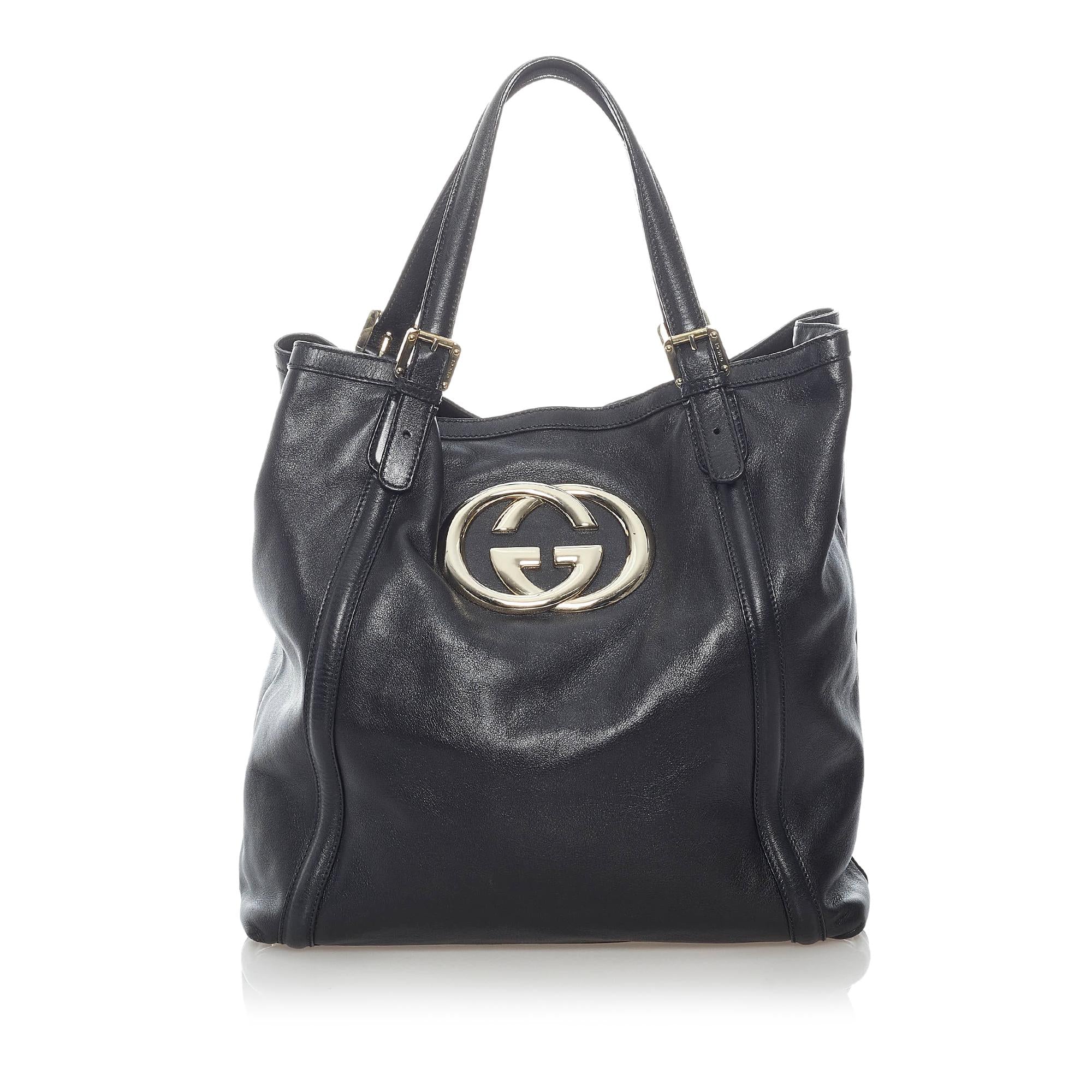 Gucci Web Britt Leather Tote Bag (SHG-31475)