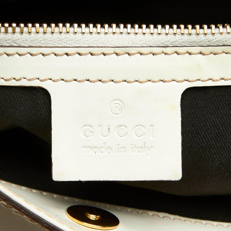 Gucci Web Britt Patent Leather Shoulder Bag (SHG-19371)
