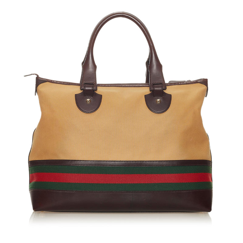 Gucci Web Canvas Tote Bag (SHG-27843)