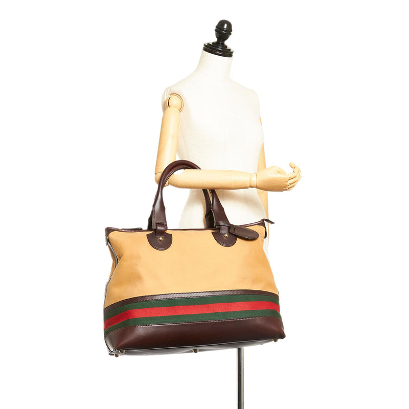 Gucci Web Canvas Tote Bag (SHG-27843)