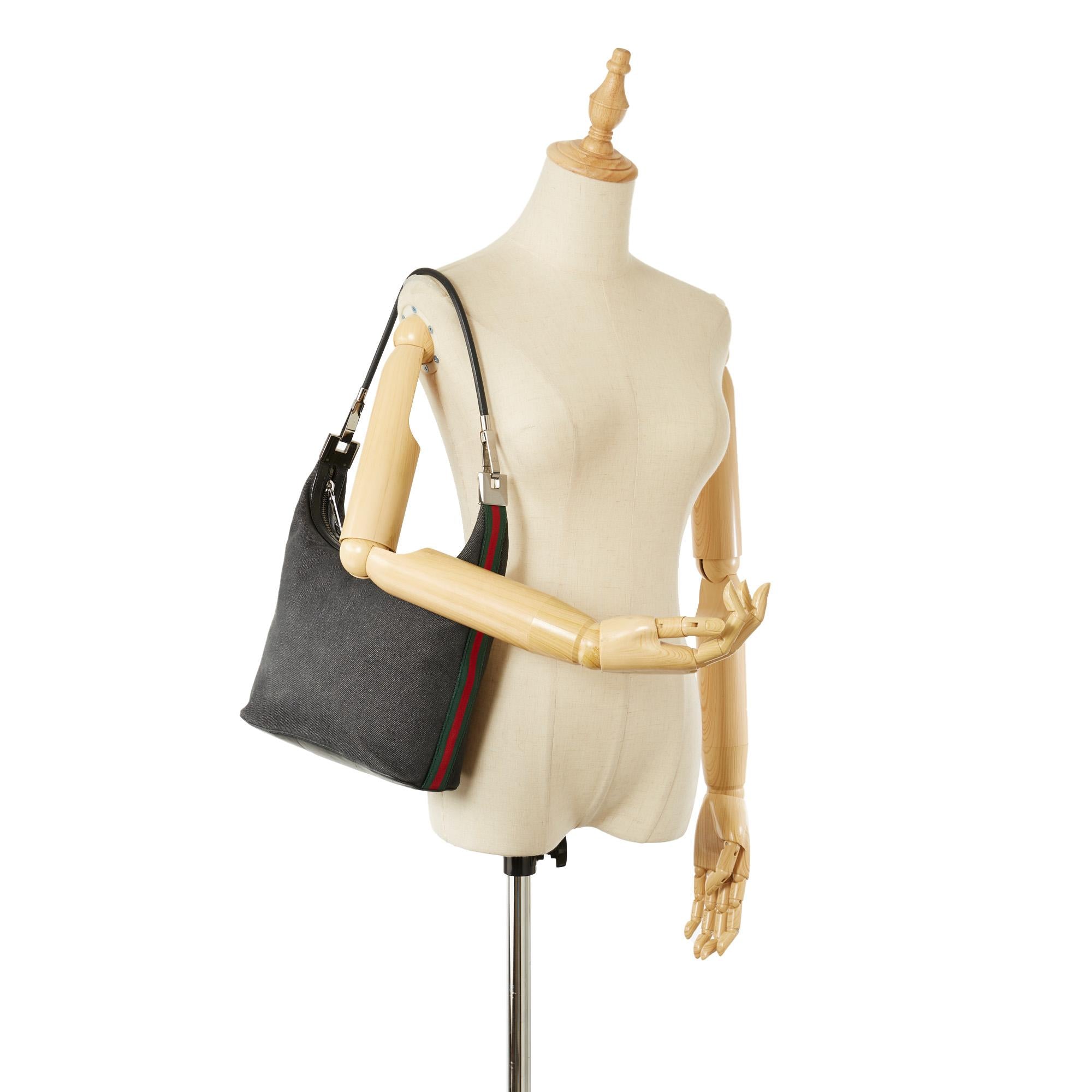 Gucci Web Denim Shoulder Bag (SHG-32504)