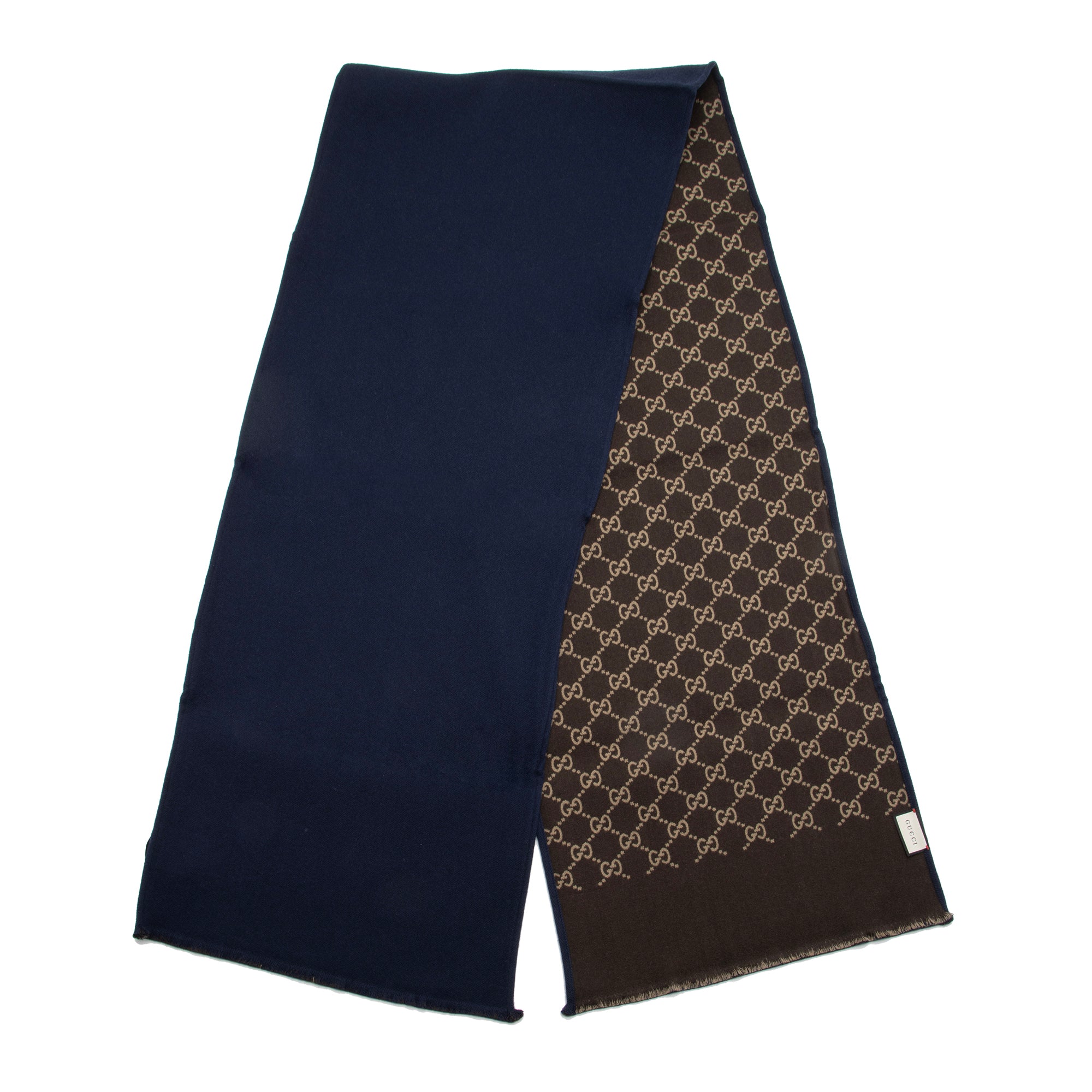 Gucci Wool Silk GG Scarf (SHF-23384)