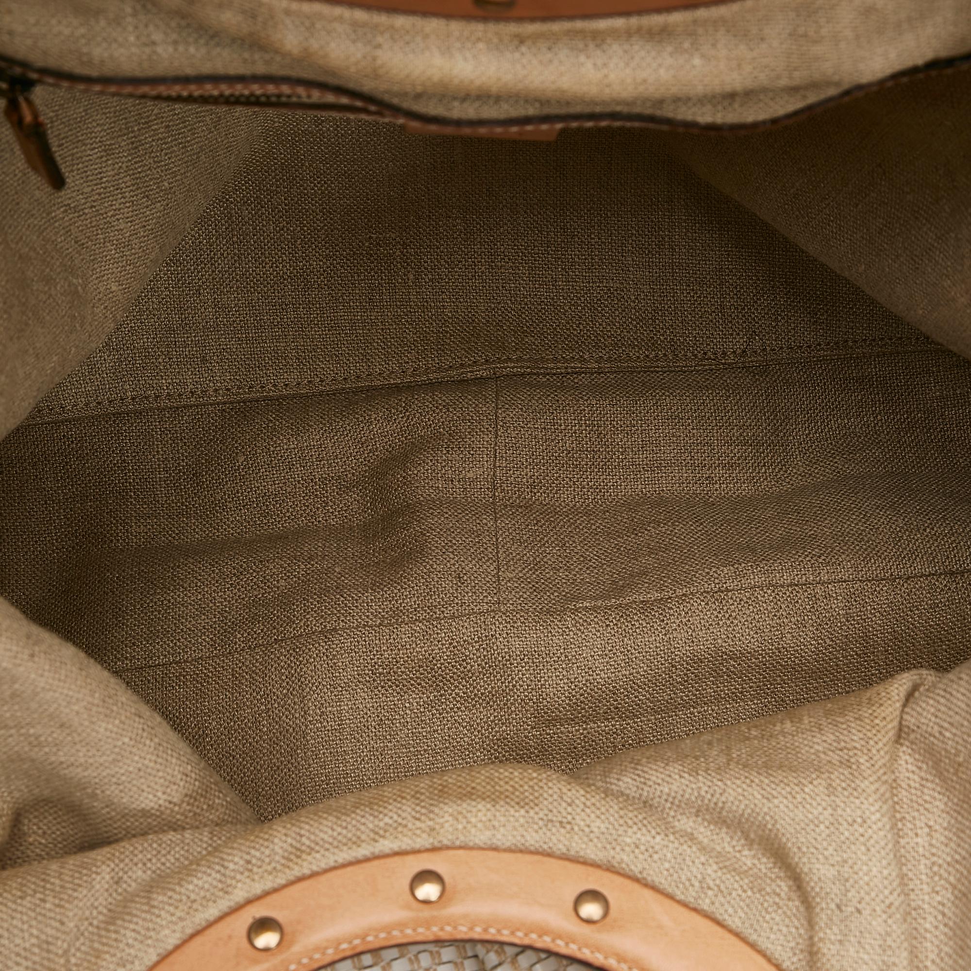 Gucci Woven Leather Bamboo Hobo (SHG-9rgvsp)